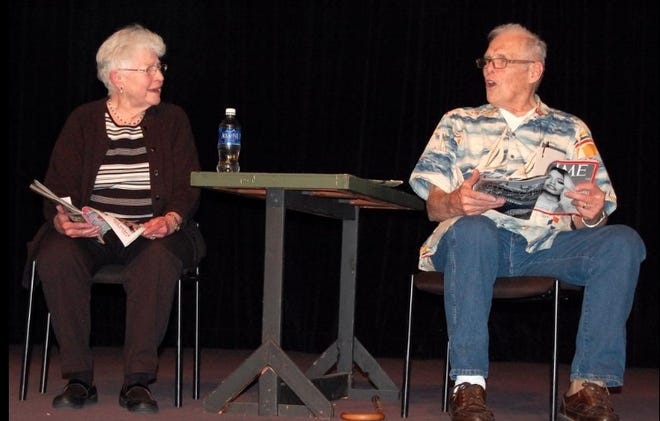Gloria and Bud Vear perform “Marriage in the Twilight Years” a Sauk Short in 2017. One of this year’s featured plays was written by Vear. [FILE PHOTO]