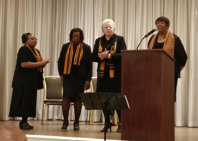 The Gospel Encouragers performed at the Multi-Cultural Heritage Alliance’s annual Black History Month breakfast, Saturday, Feb. 24 at the Mansfield Holiday Inn.

[Wicked Local Photo/Dana Hourigan]