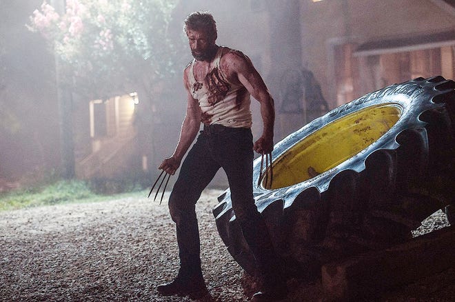 This image shows Hugh Jackman from the film, "Logan." Director James Mangold, along with Michael Green and Scott Frank, is nominated for an Oscar for adapted screenplay for the film. The 90th Academy Awards will be held on Sunday. [DONNER’S COMPANY]