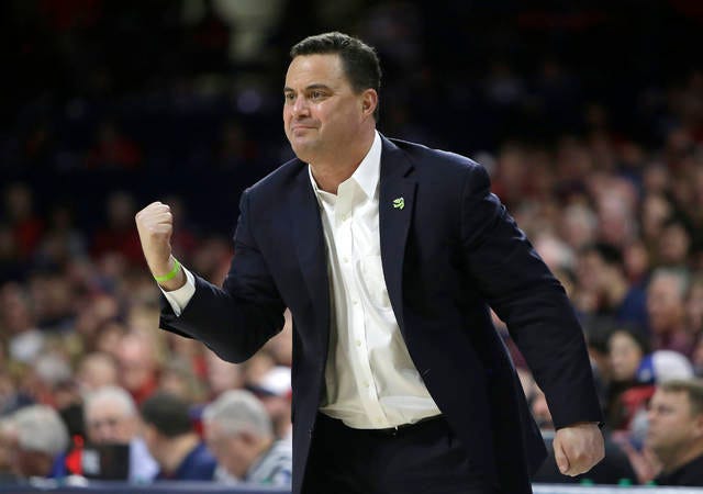 Arizona basketball coach Sean Miller was expected to resume coaching duties Thursday against Stanford, after earlier in the day denying allegations of making illegal payments to Wildcat freshman Deandre Ayton. Those allegations, reported by ESPN last week, resulted in Miller not coaching Arizona’s game Saturday against Oregon. (Rick Scuteri/The Associated Press)