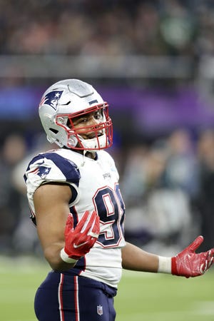 Defensive lineman Trey Flowers was a lone bright spot at defensive end for the Patriots this past season. [AP Photo/Gregory Payan]