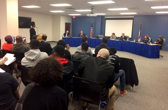 GATEHOUSE OHIO MEDIA PHOTO/DISPATCH

Students tell the Olentangy school board about their experiences with racism.