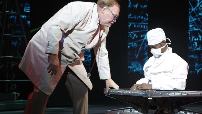 Kevin James - “The Inventor” - saws a man in half during The Illusionists - Live from Broadway. The show will run Tuesday through Sunday at the Kravis Center in West Palm Beach. Photo by Joan Marcus
