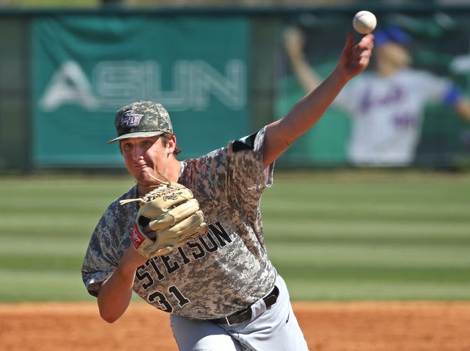 Stetson pitcher Mitchell Senger is off to a 2-0 start this season, including a no-hitter on Feb. 25. [News-Journal/Nigel Cook]