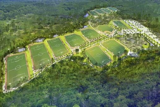 This rendering illustrates a new sports complex for Panama City Beach. The first phase was recently approved. [CONTRIBUTED PHOTO}