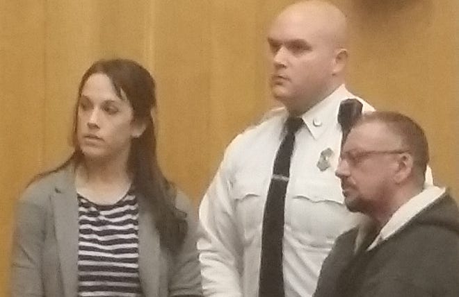 Natalie Vieira, far right, was ordered held without bail for a dangerousness hearing Thursday in New Bedford District Court. He is charged with leaving the scene of a fatal hit-and-run Saturday night in Dartmouth. [CURT BROWN/THE STANDARD-TIMES/SCMG]