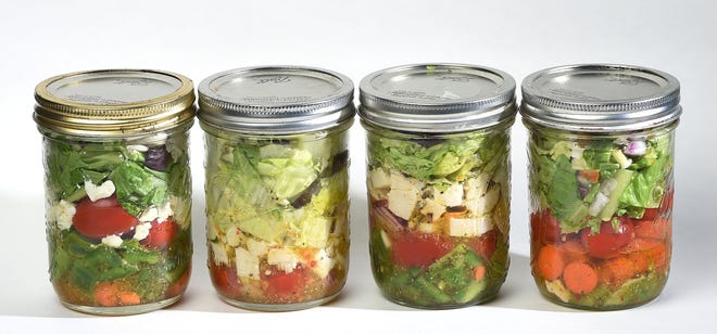 You can make a week's worth of lunch salads in a snap. [JACK HANRAHAN/ERIE TIMES-NEWS]