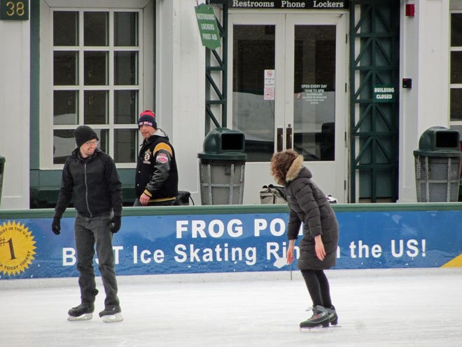 The Frog Pond in Boston Common is a great place to go skating during these winter months.
