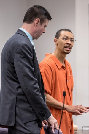 Anthony Willis apologizes to the son of his victim during a resentencing of defendants facing life without parole Thursday. [Raul F. Rubiera/The Fayetteville Observer]