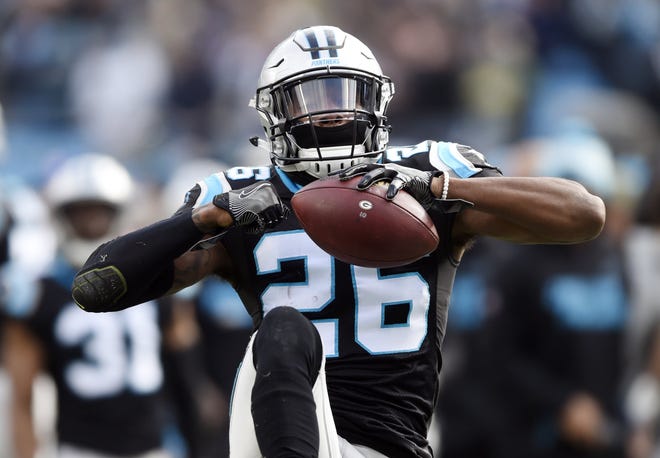 The Carolina Panthers' Daryl Worley (26), shown Dec. 17, 2017, has been traded to the Philadelphia Eagles

according to an AP source. [AP Photo/Mike McCarn]