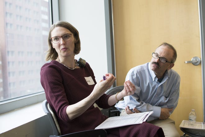 Dr. Juliet Jacobsen, medical director of the Continuum Project at Massachusetts General Hospital in Boston, trains primary care doctors in how to talk to patients with serious illnesses about their goals and values. (Melissa Bailey/KHN)