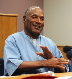 O.J. Simpson attends a 2017 parole hearing at the Lovelock Correctional Center in Lovelock, Nev. Fox TV says it will air an O.J. Simpson special including an unseen 2006 interview in which he theorizes about what happened the night his ex-wife was murdered. The two-hour special, with the provocative title 'O.J. Simpson: The Lost Confession?' will air 8 p.m. Sunday. [Jason Bean/The Reno Gazette-Journal via AP, Pool]