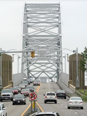 The Sagamore Bridge will be reduced to one lane in each direction. [Cape Cod Times / Ron Schloerb]