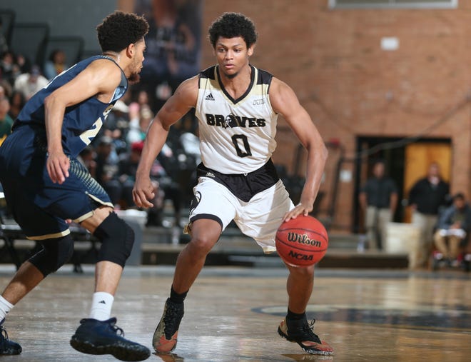 Senior Brandon Watts scored a game-high 22 points in UNCP's 75-63 season-ending loss to Queens on Sunday in the NCAA Division II Southeast Regional in Harrogate, Tennessee [UNCP PHOTO]