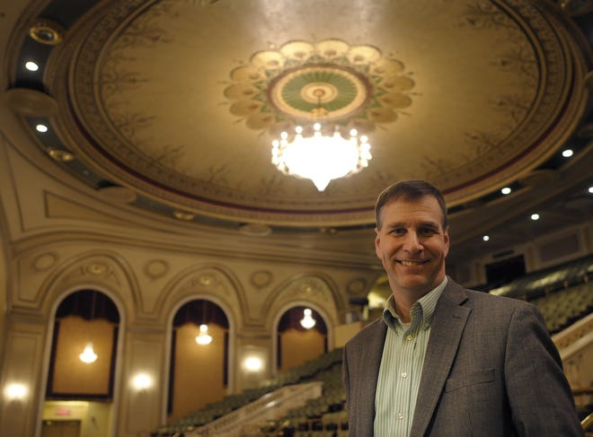 President and Chief Executive Troy R. Siebels says that 10 years after an old downtown Worcester theater reopened as the Hanover Theatre for the Performing Arts, the nonprofit venue is charting a course for growth while keeping an eye on its debt. [T&G Staff/Christine Peterson]