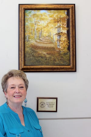 Barbara Gizzi is the Deltona Art Club’s Featured Artist for March. Her acrylic painting titled “Skunk Hollow” is hanging in the Deltona City Hall foyer. Gizzi is honored to be the Featured Artist, especially since she only started painting in August 2017. All area artists working in any medium are welcome to join the club which meets the second Wednesday of each month at 9:45 a.m. September through May at the Deltona Regional Library. The club also has weekly workshop time at the Deltona Senior Center, 1640 Dr. Martin Luther King Blvd. The club meets each Thursday, year round, from about 12:30 to about 3 p.m. For information, visit deltonaartclub.com. [Photo provided]