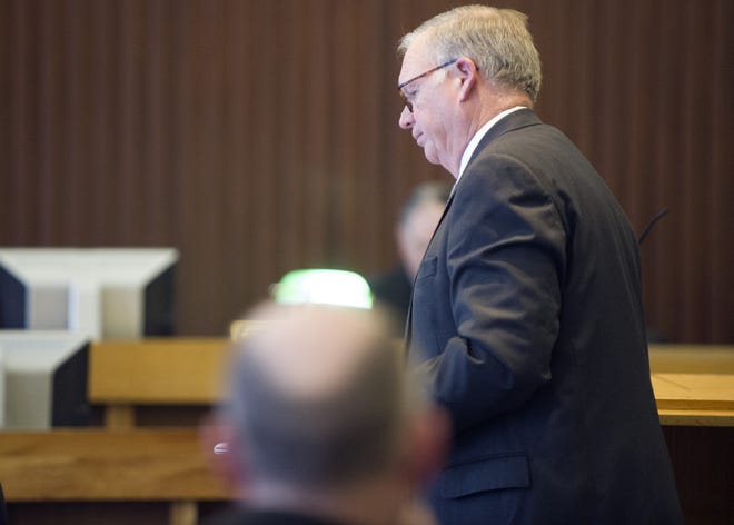 Attorney Gregory Sullivan, who is representing Seacoast Media Group and Foster's Daily Democrat, gives counter arguments against the prosecution's motion to compel Foster's Daily Democrat to turn over materials related to an interview with defendant Joshua Flynn. [John Huff/Fosters.com]