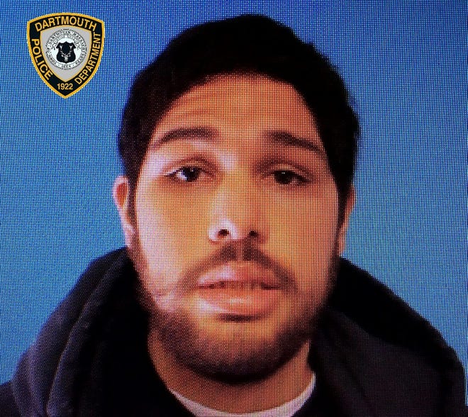 Ray Pimentel of New Bedford was arrested and charged with breaking and entering a vehicle during the daytime for a felony and larceny under $250, police said. [DARTMOUTH POLICE DEPARTMENT]