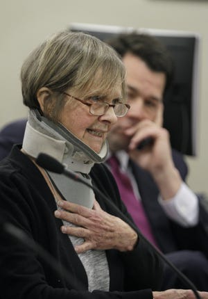Ellen Lenox Smith, of Scituate, testifies before the House Finance Committee. She is a medical marijuana patient and “caregiver” grower for other patients. [The Providence Journal / Kris Craig]