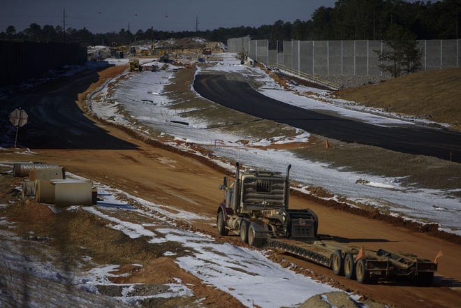 The new seven-mile stretch of the Outer Loop will span from Cliffdale Road to the All-American Freeway, with an interchange also at North Reilly Road. [Melissa Sue Gerrits/The Fayetteville Observer]