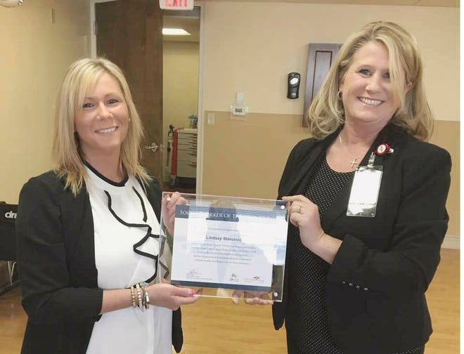 Lindsay Starcevic, Social Services Director at Christian Village and Shayna Muench, Patient Care Coordinator for Great Lakes Caring. [Photo submitted]