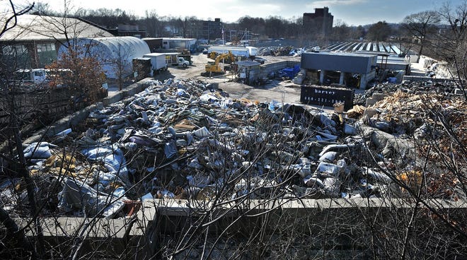 The Conigliaro Industries recycling yard on Fountain Street and Waverly Street is pictured in February 2018. [Daily News File Photo/Ken McGagh]