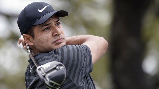 Julian Suri, hitting a tee shot in last week's Dell Technologies Match Play, qualified for the Houston Open with a 64 on Monday. [AP Photo/Eric Gay]