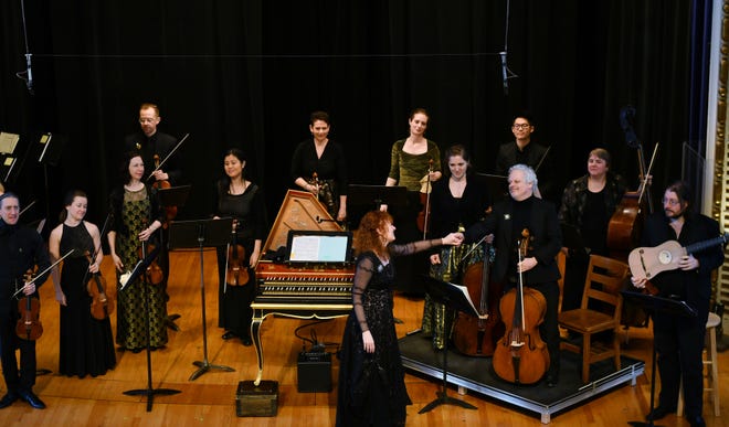 The Cleveland-based early-music group Apollo’s Fire came to Tuckerman Hall on Sunday afternoon, in a presentation by Music Worcester. [T&G Staff/Christine Peterson]