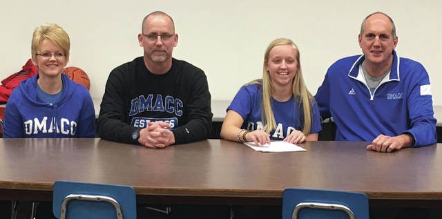 Jadyn Shonka of Central Springs in Manly signed a national letter of intent to play basketball for DMACC. She is the fifth commitment for the 2018-19 school year. Contributed photo