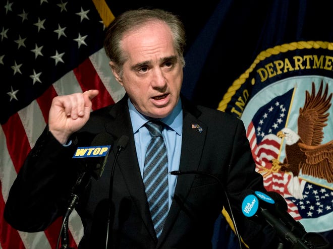 In this March 7 photo, Veterans Affairs Secretary David Shulkin speaks at a news conference at the Washington Veterans Affairs Medical Center in Washington. (AP Photo/Andrew Harnik, file)
