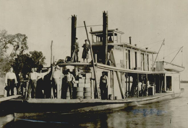The steamboat “City of Muskogee” is shown on the Arkansas River. [OKLAHOMAN ARCHIVES PHOTO]