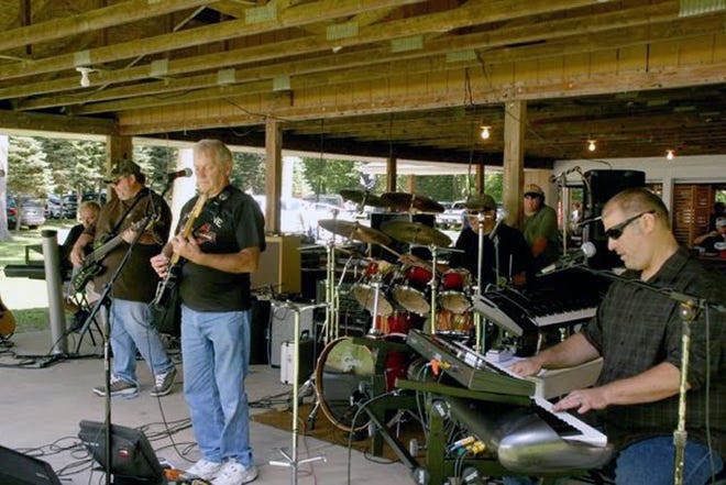 The Matt Bennett Blues Band with, from left, Ron "The Mirage" Stephens, Curly Gould, Mike Prozan, Ben Gibson (on drums) and Bennett, is scheduled to play on July 20 during WQLN's Sounds Around Town concert series this summer. [CONTRIBUTED PHOTO]