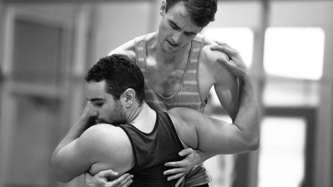 James Fuller and Kevin Murdock-Waters are dancers during the AIDS crisis in “Four Mortal Men,” part of Stephen Mills’ “Exit Wounds.” Contributed by Anne Marie Bloodgood/Ballet Austin