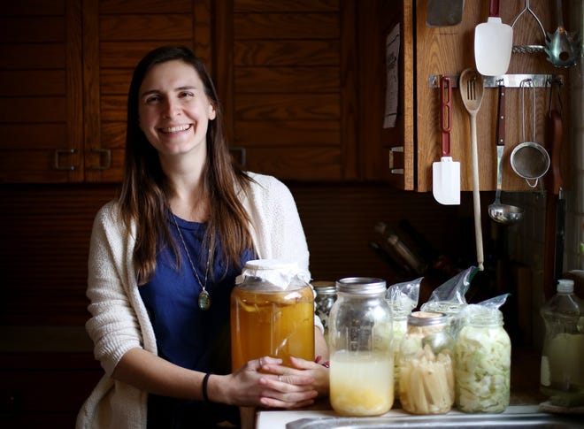 Aniko Zala, a fan of fermented food, owns Wild Origins, a local herbalist business. [Courtney Hergesheimer/The columbus, ohio, dispatch]