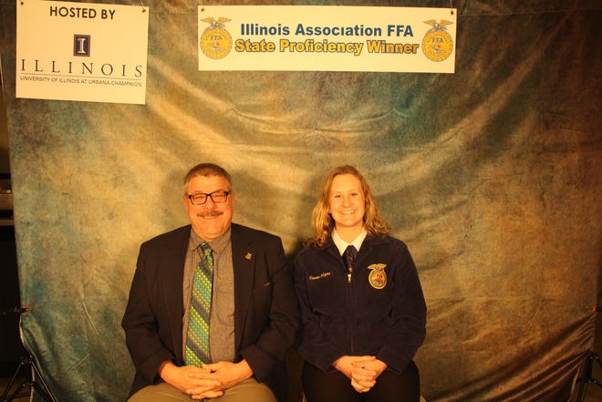 West Carroll FFA member Emma Aljets recently was selected as the state FFA proficiency winner in agricultural processing. [PHOTO PROVIDED]