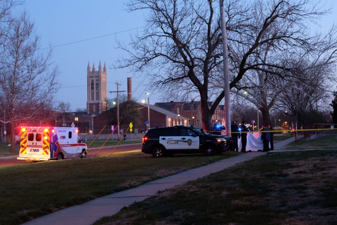 Topeka police responded to a hit and run involving a pedestrian. The incident is being investigated as a homicide. [Katie Moore/The Capital-Journal]