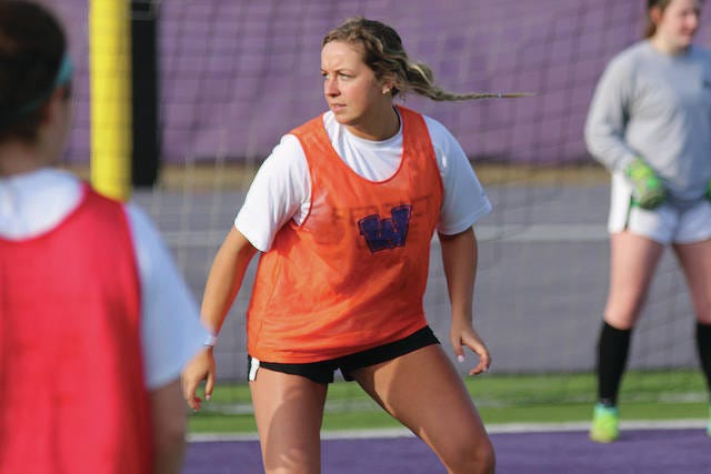 Waukee senior Jackie White on defense during practice. PHOTO BY ANDREW BROWN/DALLAS COUNTY NEWS