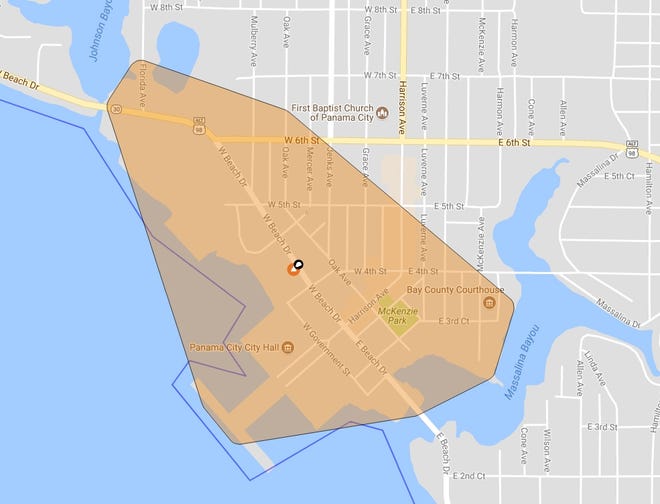 A power outage including the Marina Civic Center, Panama City City Hall and Bay County Courthouse is expected to be repaired by 3 p.m. Friday. [GULFPOWER.COM]