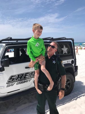 Dep. Clancy was able to meet with the little boy he saved earlier today. Jaxon is doing well. [Bay County Sheriff's Office]