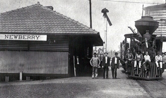 Originally called Newtown, the town of Newberry was established after phosphate deposits were found in the area in 1890. PIctures the Newberry train station. [PHOTOS COURTESY OF MATHESON HISTORY MUSEUM]