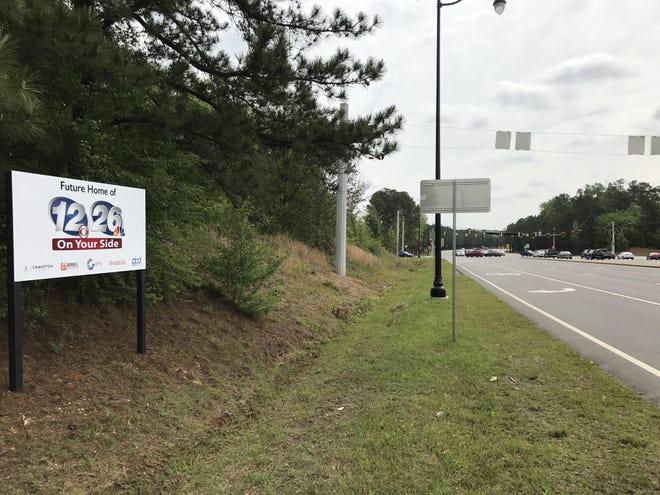 A sign broadcasting the new home of CBS affiliate WRDW-TV is located along Riverwatch Parkway off Cabela Drive. [Sarah LeBlanc/The Augusta Chronicle]