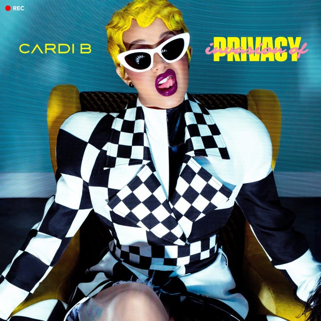 Cardi B's album "Invasion of Privacy." It is the Bronx rapper's first full-length since her hit single "Bodak Yellow." [Atlantic Records]