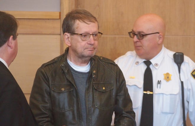 Seabrook resident Russell Davis, a former pastor charged with rape of a child in Massachusetts, appears at a court hearing Monday in Newburyport, Mass. [Max Sullivan/Seacoastonline]