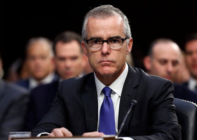 A Justice Department watchdog report concluded that fired FBI deputy director Andrew McCabe had put his personal reputation above the interests of the FBI regarding a news media disclosure about Hillary Clinton before the 2016 presidential election. [AP, file / Alex Brandon]