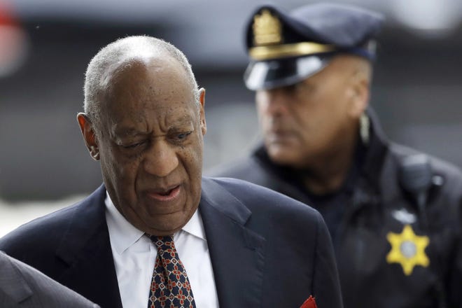 Bill Cosby arrives for his sexual assault trial Friday at the Montgomery County Courthouse in Norristown, Pa. [AP Photo/Matt Slocum]