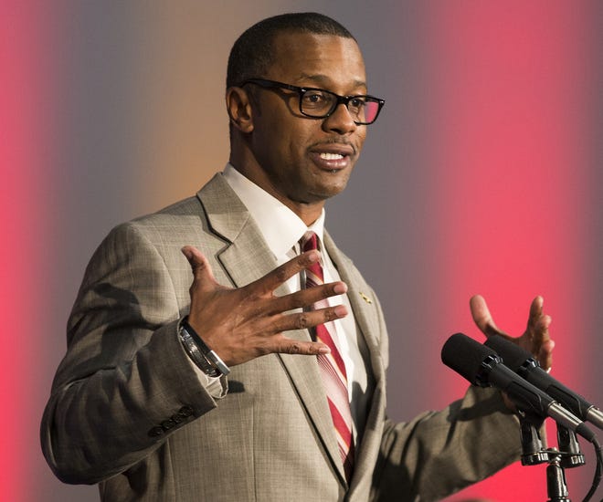 FILE - In this Dec. 6, 2017, file photo, Willie Taggart speaks as he is introduced as Florida State's new football coach during an NCAA college football news conference in Tallahassee, Fla. An active coaching carousel has added more uncertainty to this weekþÄôs early signing period and its impact on this yearþÄôs recruiting cycle. þÄúIt's difficult because of the relationships you have to build, which is so important in recruiting, and you have such a short time building those relationships,þÄù Florida State coach Willie Taggart said. þÄúSo it's a challenge, but I look forward to it.þÄù Those new coaches have plenty of ground to make up. (AP Photo/Mark Wallheiser, File)
