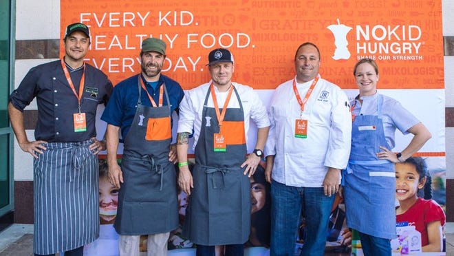 From left, Taste of the Nation chef co-chairpersons Julien Gremaud, Clay Conley, Tim Lipman, Zach Bell and Lindsay Autry. Photo by LibbyVision.