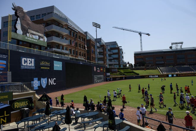 Active-duty military will get free tickets for regular season games at Durham Bulls Athletic Park this year under a partnership with Implus. [File photo Melissa Sue Gerrits/The Fayetteville Observer]