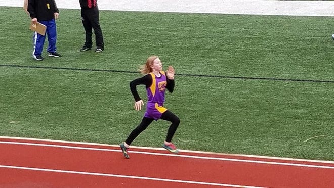 Pictured is Erica Dailey running the 1600m.