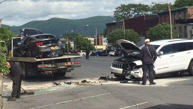 Johnell Ware claims in a lawsuit that he suffered "serious injuries" when Christopher Lowe, who was being chased by police, ran a red light and then crashed head-on into Ware’s Ford Mustang in May 2017 in the City of Newburgh. [TIMES HERALD-RECORD FILE PHOTO]